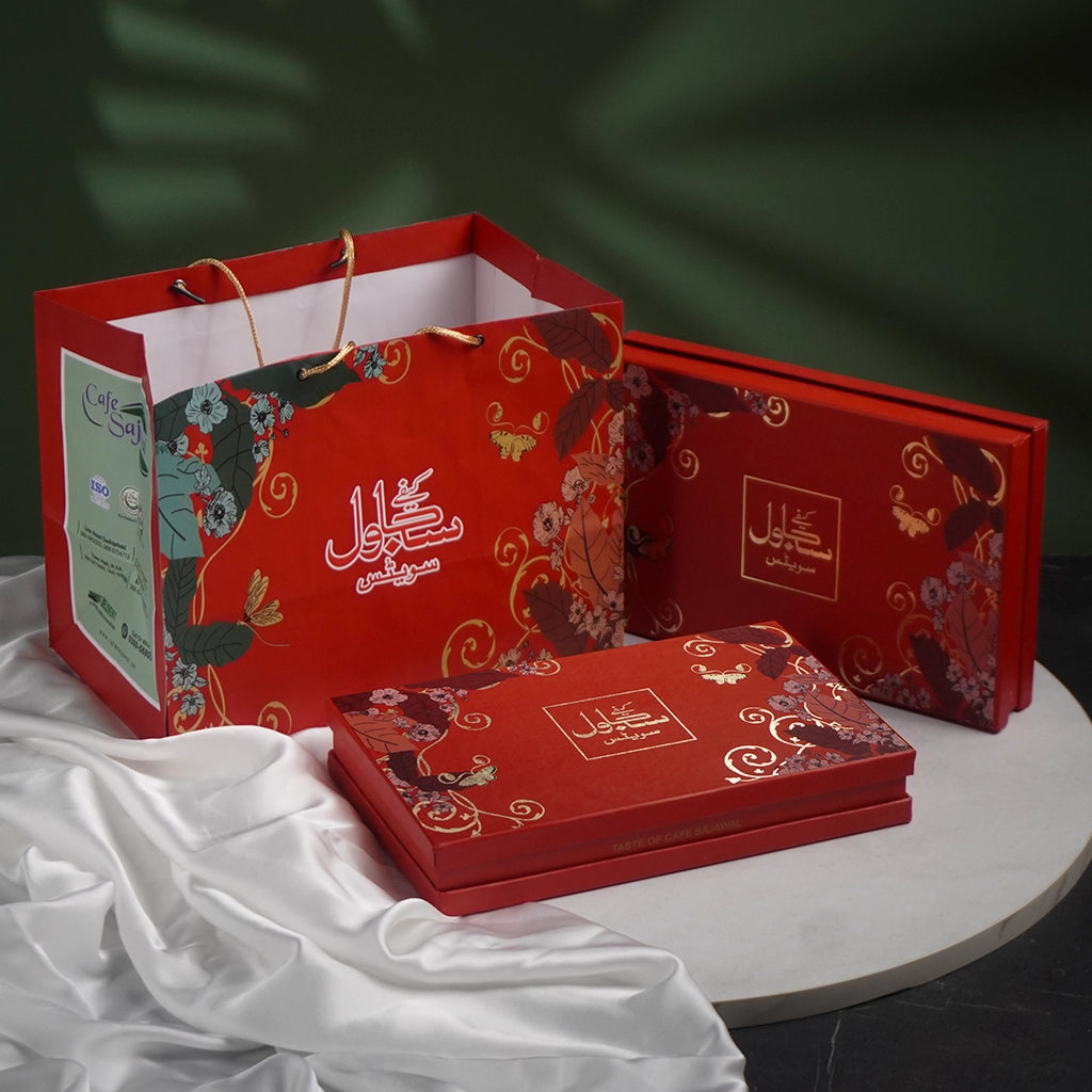 Fancy Store Box 1 KG Fancy Boxes Red with butter paper – Cafe Sajawal